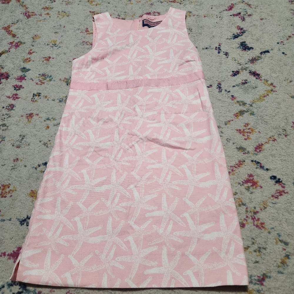Vineyaed Vines Girls Pink and White Starfish Dress
